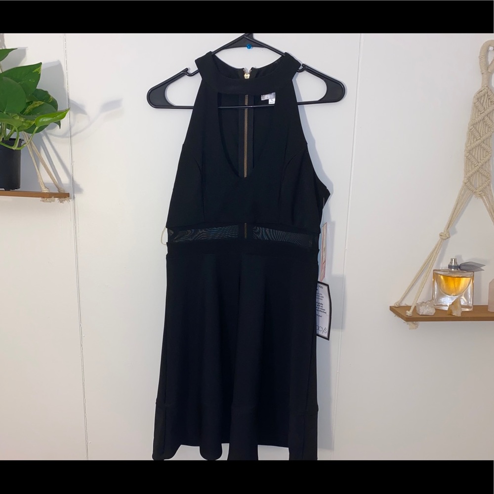 Short Black Mesh Dress